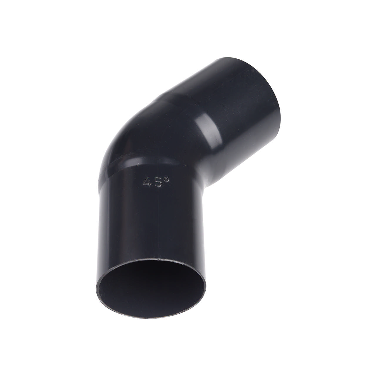 Bøjning PVC 90 mm 45° sort