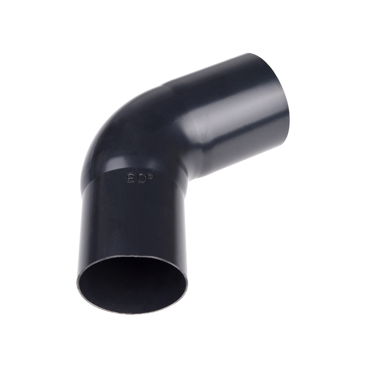 Bøjning PVC 75 mm 60° sort