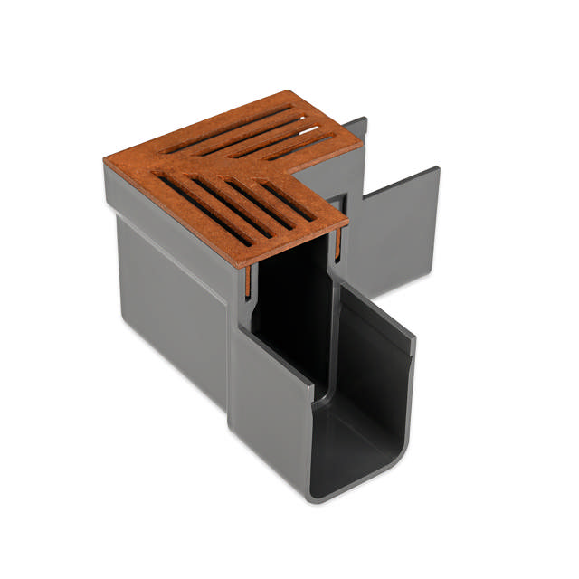 SlimLine Hjørne m/rist c.-stål