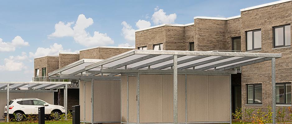 TwinLite Termotag fra Plastmo giver en flot carport.