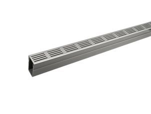 SlimLine Dræn m/rist 1 m alu. sølv